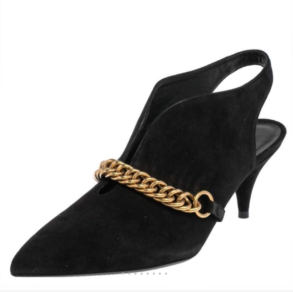 🛑BURBERRY Suede Onwen Slingback Pumps